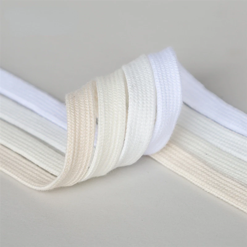 Pure Cotton White Shoelaces, Flat And Versatile, Pure White, Beige,  Shell Head Canvas, Small White Shoe Rope For Men And Women