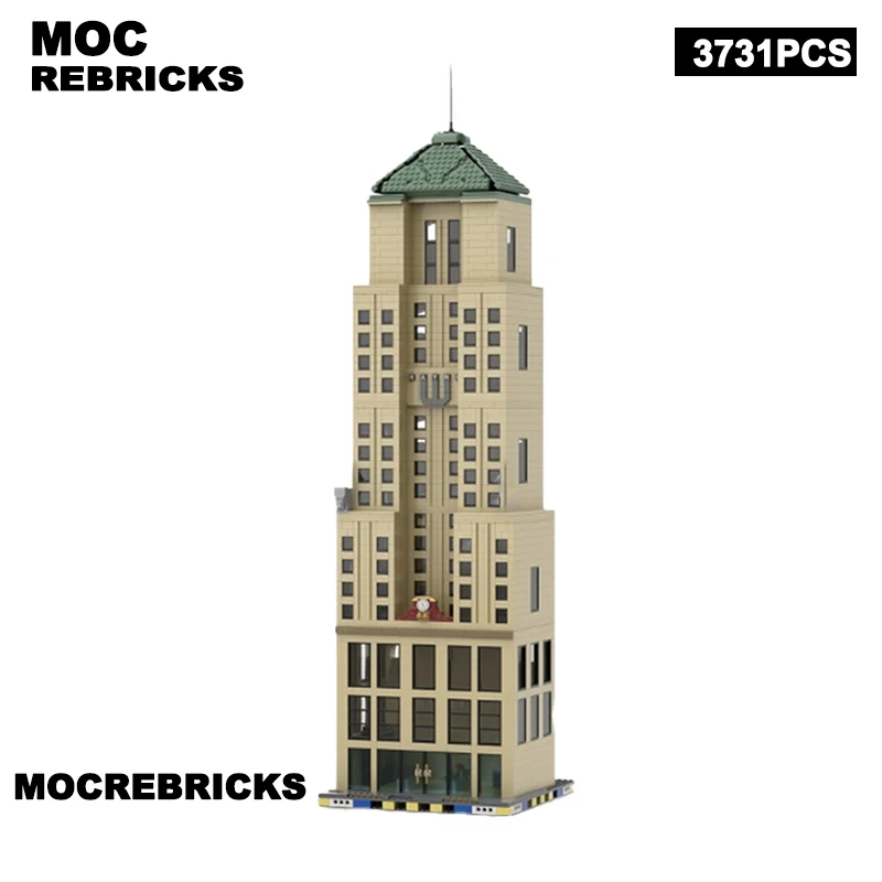 City Landmark Wayne's Tower Modular Architecture MOC Building Block Model Granule Brick Toys Children's  Christmas Gifts