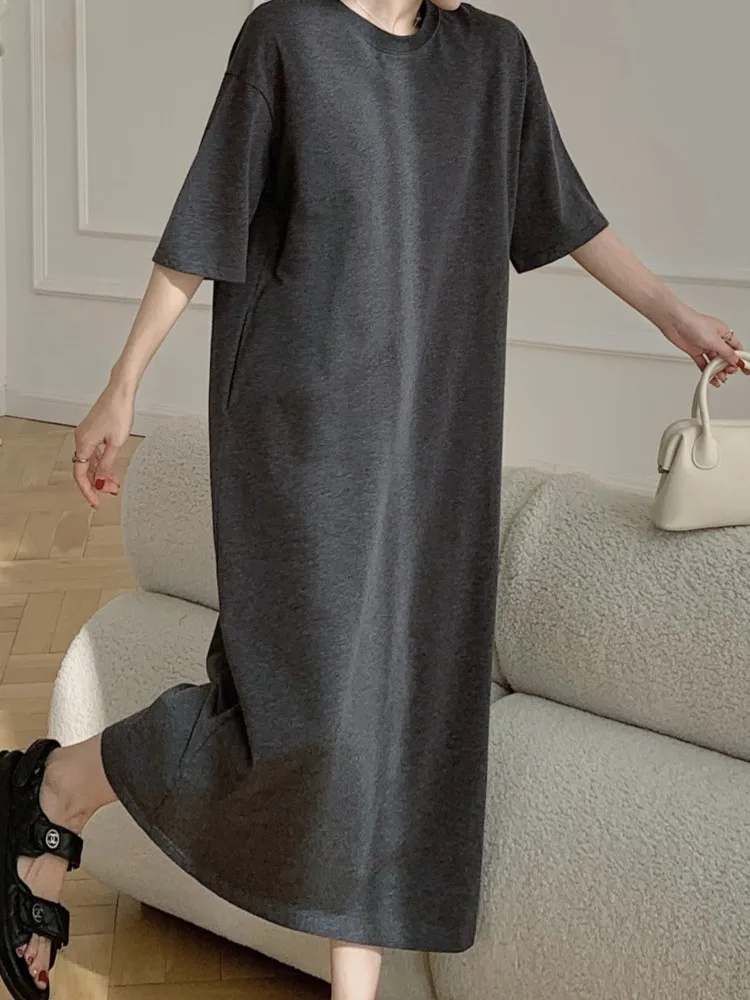 Summer Oversize T Shirt Dress Women Korean Loose Elegant Vintage Laides Dresses Woman Dress Vestidos