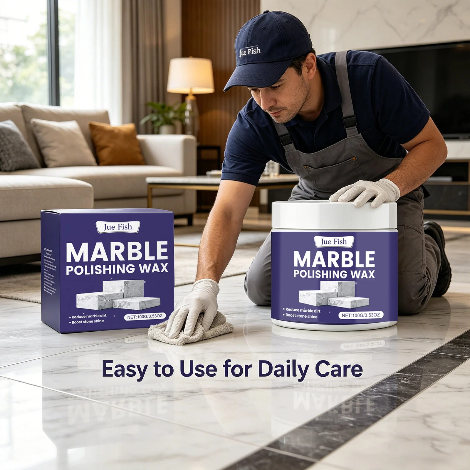 Marble Polishing Wax Cleaning Stains Reduce Dirt Buildup Enhance Surface Shine & Gloss Protection Marble Tile Daily Maintenance