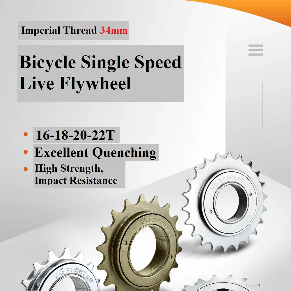 Bike Single Speed Flywheel Sprocket Part 16T-22T for BMX 1 Speed Cog Gear Imperial Thread 34mm Universal Bicycle Accessories