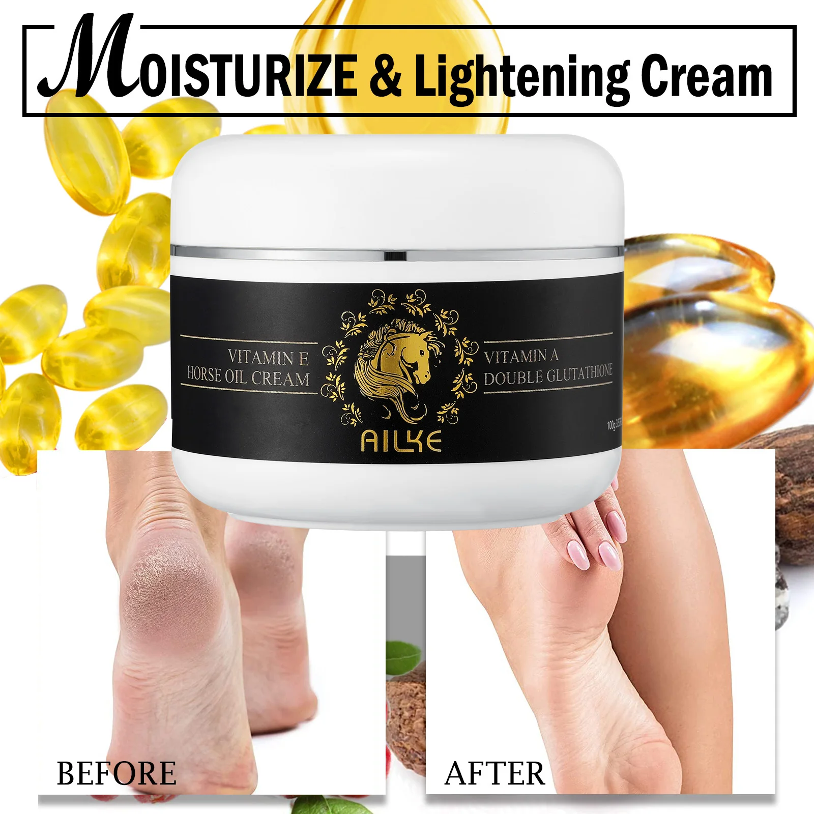 

Натуральный Осветляющий и питательный крем AILKE, для нормальной и сухой кожи, для применения на лице и теле, Женский светящийся Повседневный крем для тела