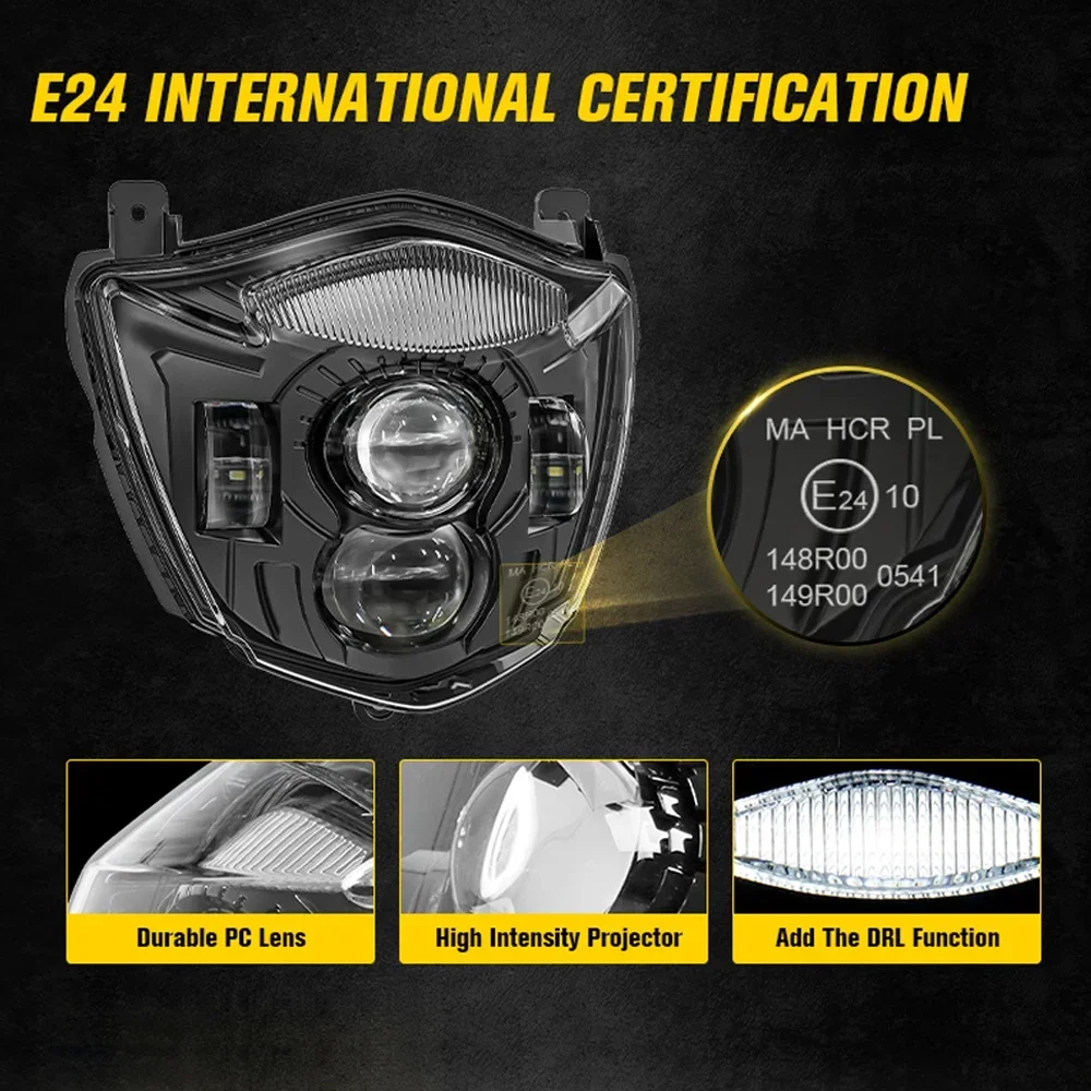 E24 Motorcycle Headlight For YAMAHA XT660X XT660R 2004-2016 XT660 X/R LED Light Headlight Assembly Upgrade Headlamp Front Lamp