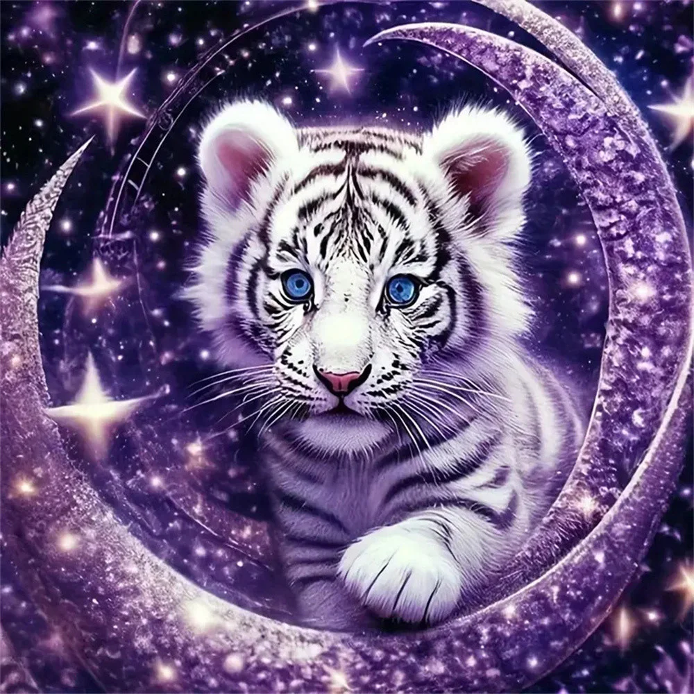 EverShine Diamond Painting Tiger Animal Craft Supplies Diamond Mosaic Cartoon New Collection 2025 Modern Home Decoration