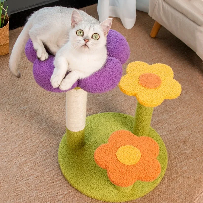 Imagem -02 - Cat Tree House For Pets Scratch Sisal Flower Scratcher Frame de Escalada Jumping Toys Furniture Tower Sofa Protector