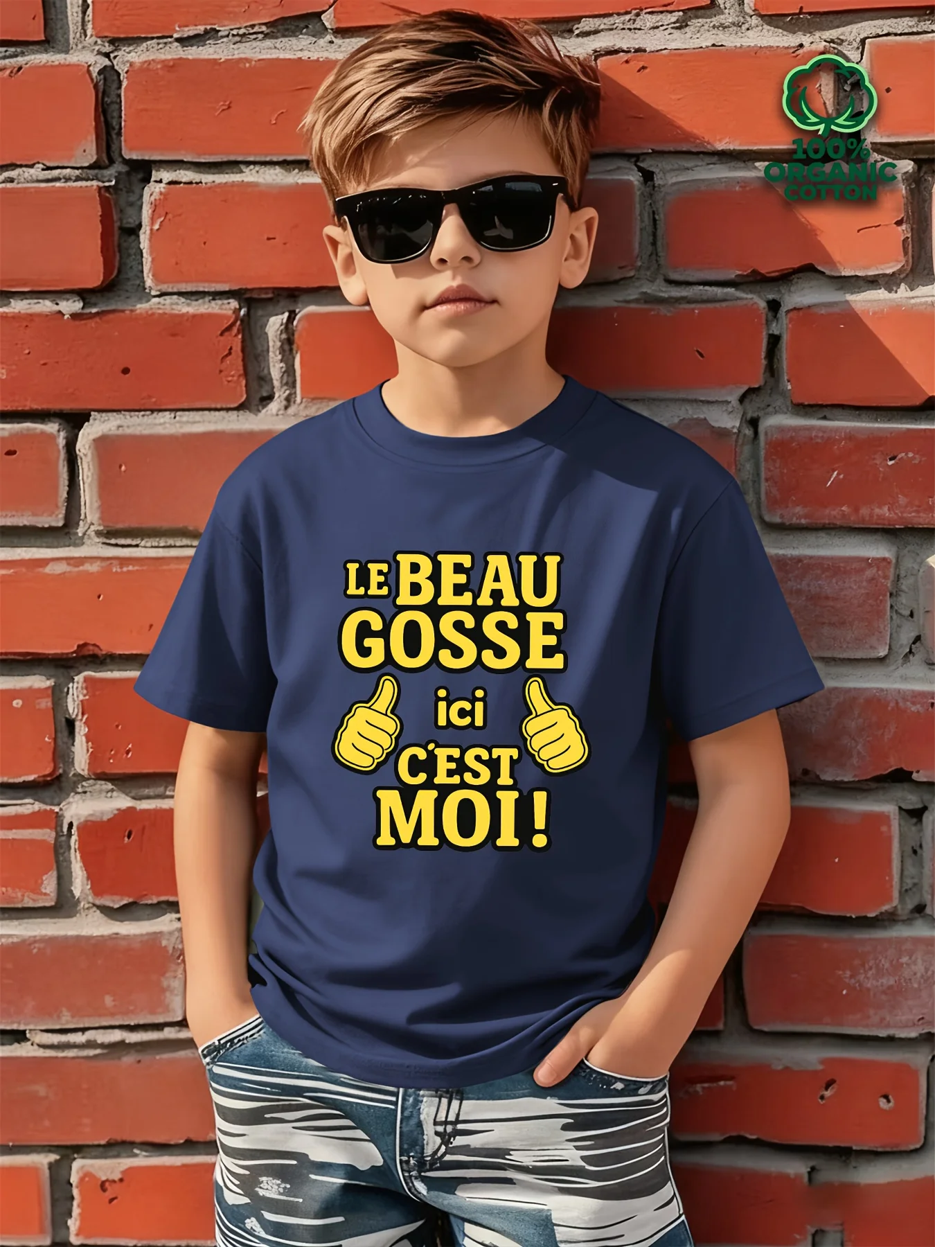 Camiseta informal de moda para niños, LE BEAU GOSSE Ici C'EST MOI! Camiseta Casual de Manga Corta para Niños, Conjuntos y Atuendos Infantiles