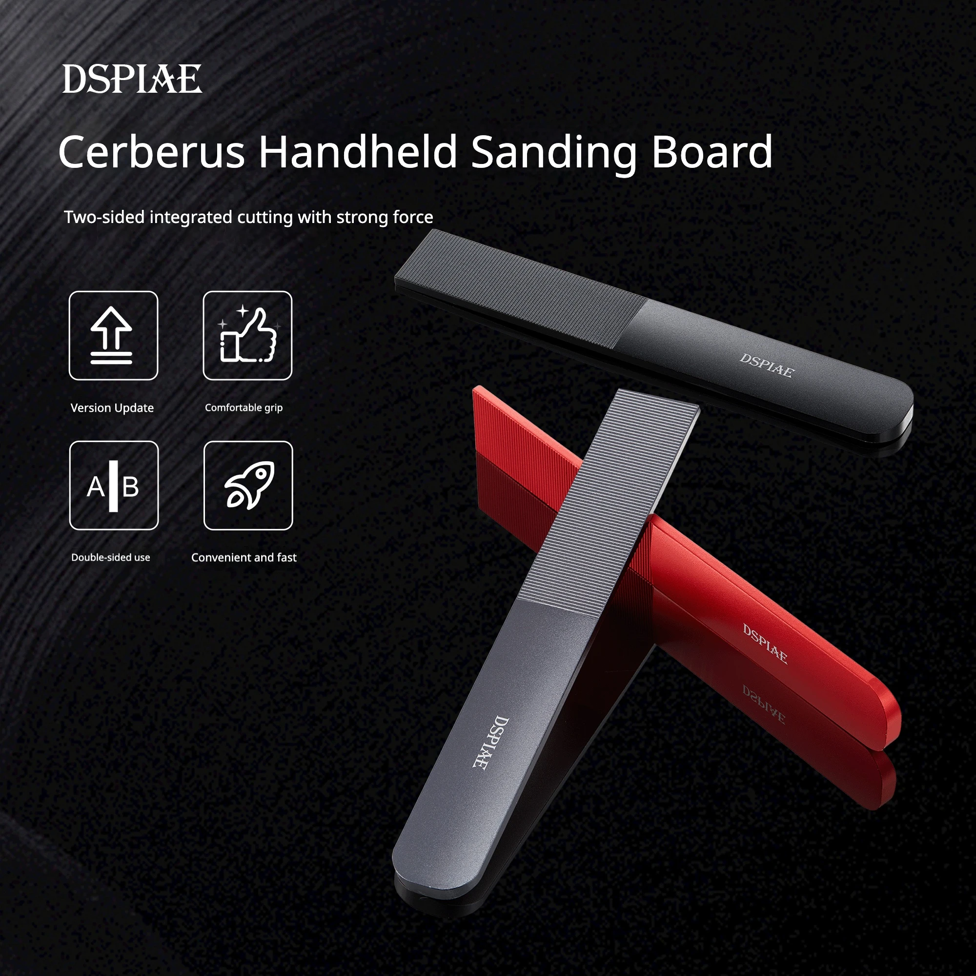 DSPIAE AS-25 PRO Double Side Aluminum Sanding Stick Ergonomic Sanding Board for Gundam Sprue Removal Polishing Hobby Tool