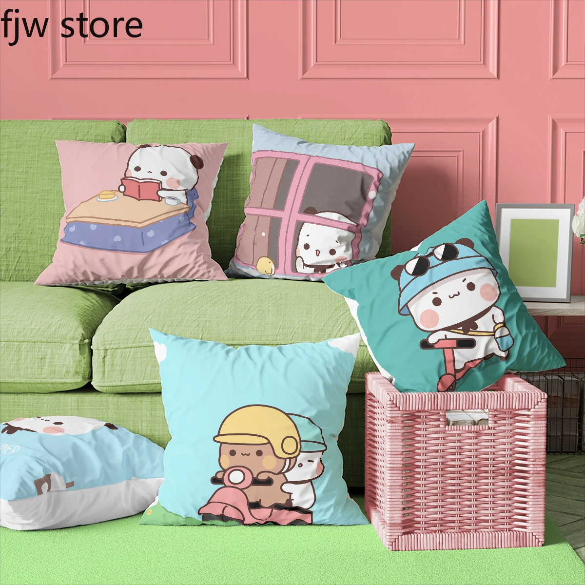 

Fashion Anime Panda Boob Pillow Cover Cute Red Throw Sofa Chair Bed Cushion Room Home Decor 45x45cm