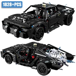 Technical 1828pcs Bat Man Racing Car Batmobile Model Building Blocks MOC City Sports Vehicle Bricks Toys For Children Gifts