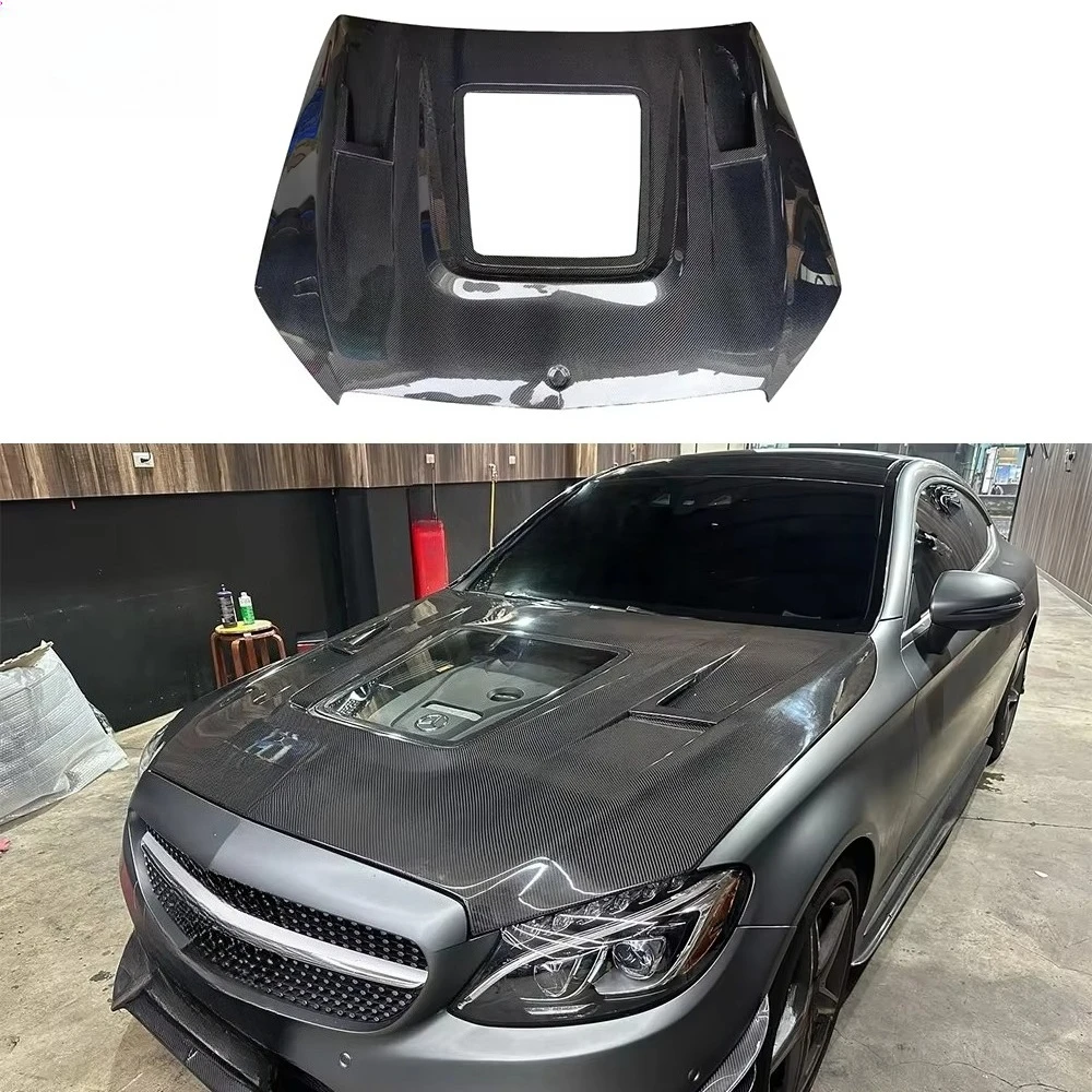 High quality  style carbon fiber bonnet for W205 C300  C43 C63 automotive carbon fiber bonnet
