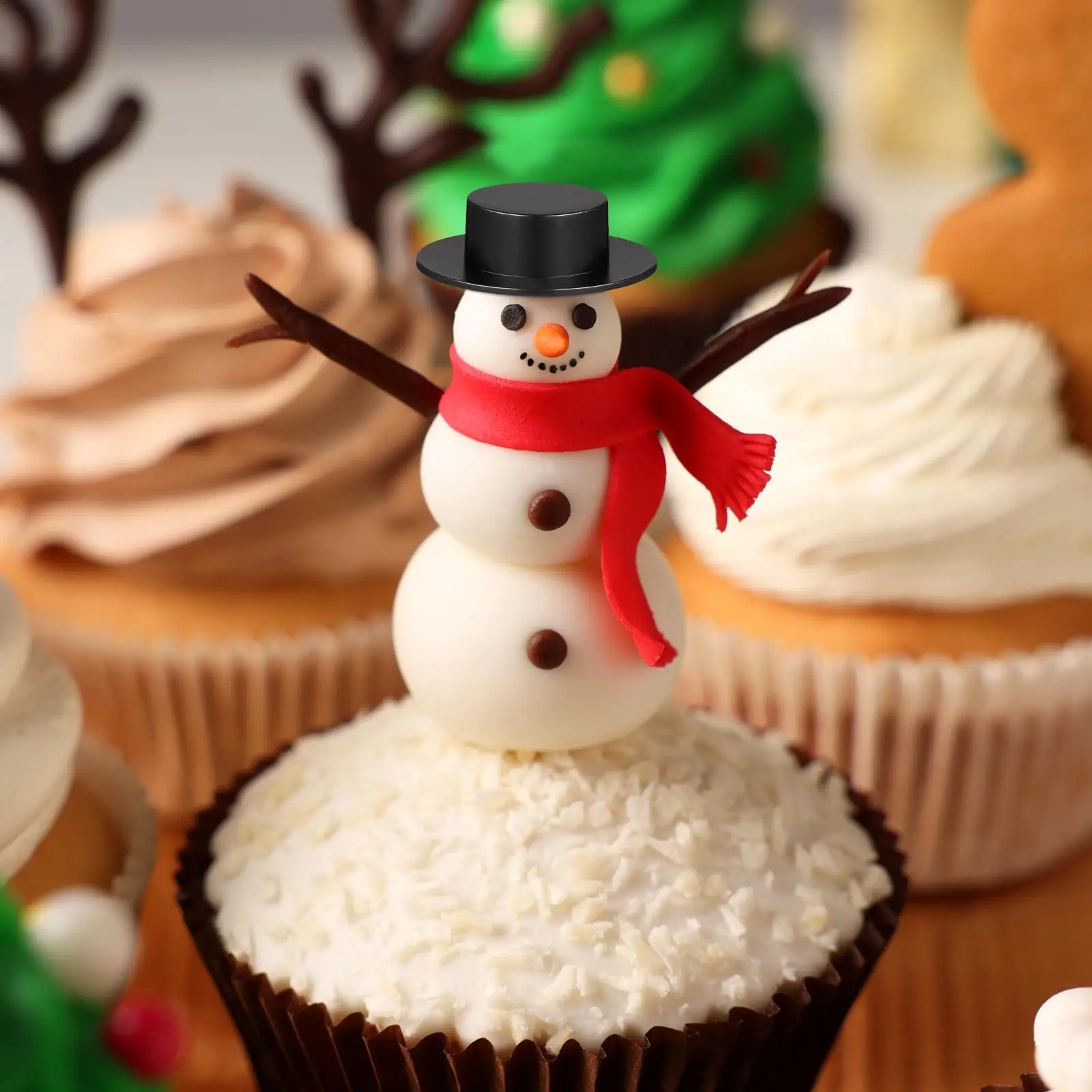 

50 Pcs Mini Cap Snowman Hats for Crafting Chapeau Noir Clown Decor DIY Miniature