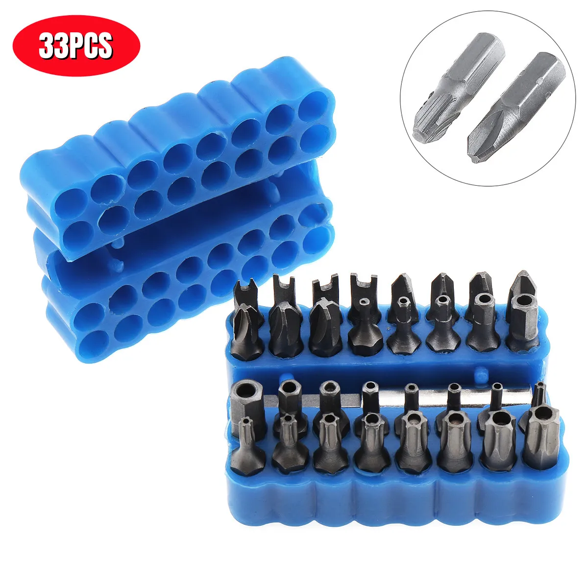 33pcs Hollow Electric Screwdriver Bit Combination Set Hexagonal Plum Blossom Three-Claw Four-Claw Slotted Screwdriver Accessory