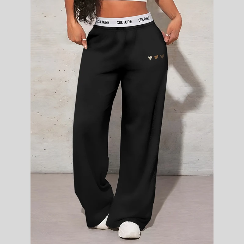 Female Trousers High Waisted Casual Printed Trousers Nine-minute Pants Skin-friendly Breathable Comfortable Sweatpants