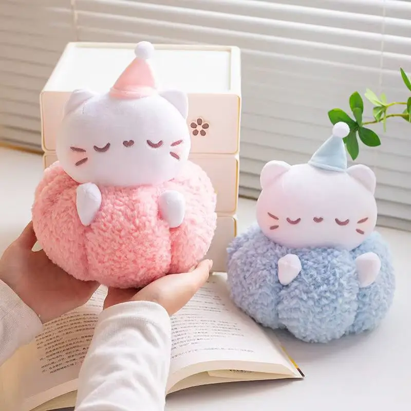 23 cm Simulation nuage chat poupée en peluche jouet à la main poupée dessin animé mignon oreiller coussin décoration de la maison cadeau d'anniversaire pour enfants