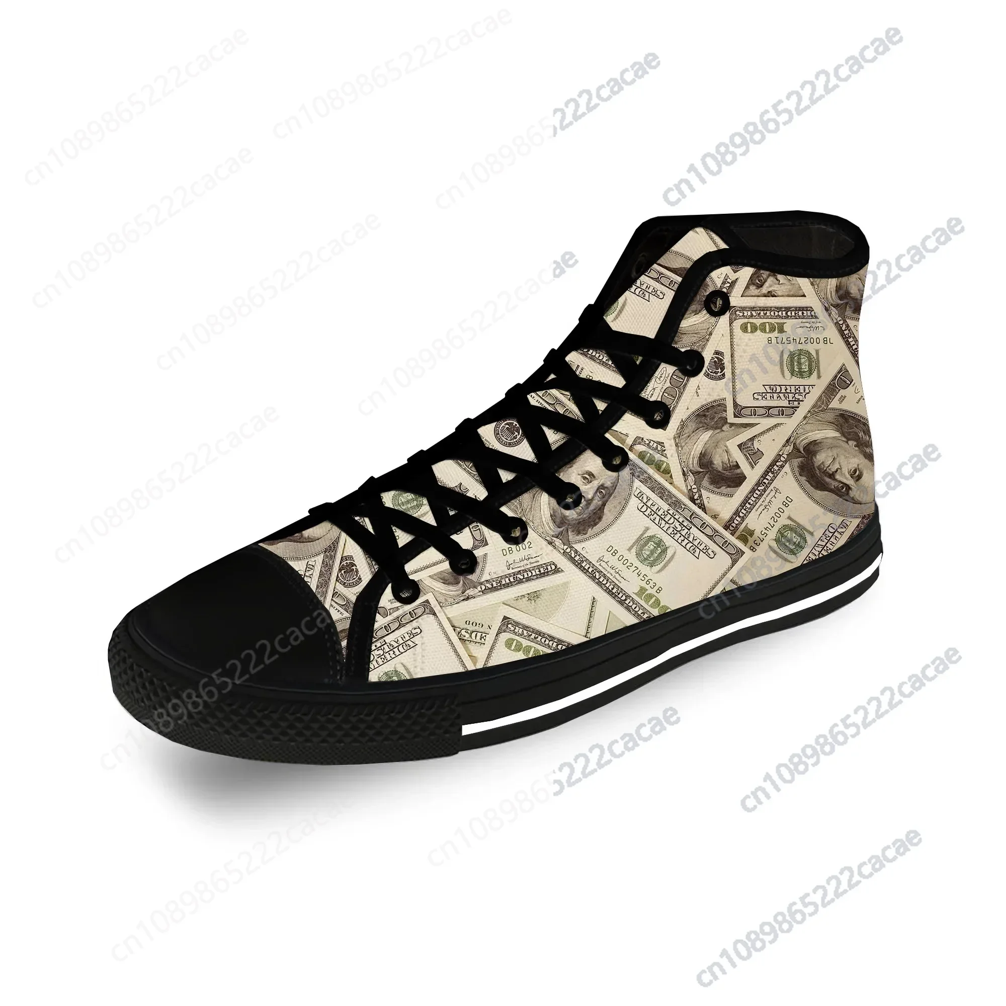 

Gothic Dollar Dollars Money Anime Casual Cloth Fashion 3D Print High Top Canvas Shoes Men Women Lightweight Breathable Sneakers