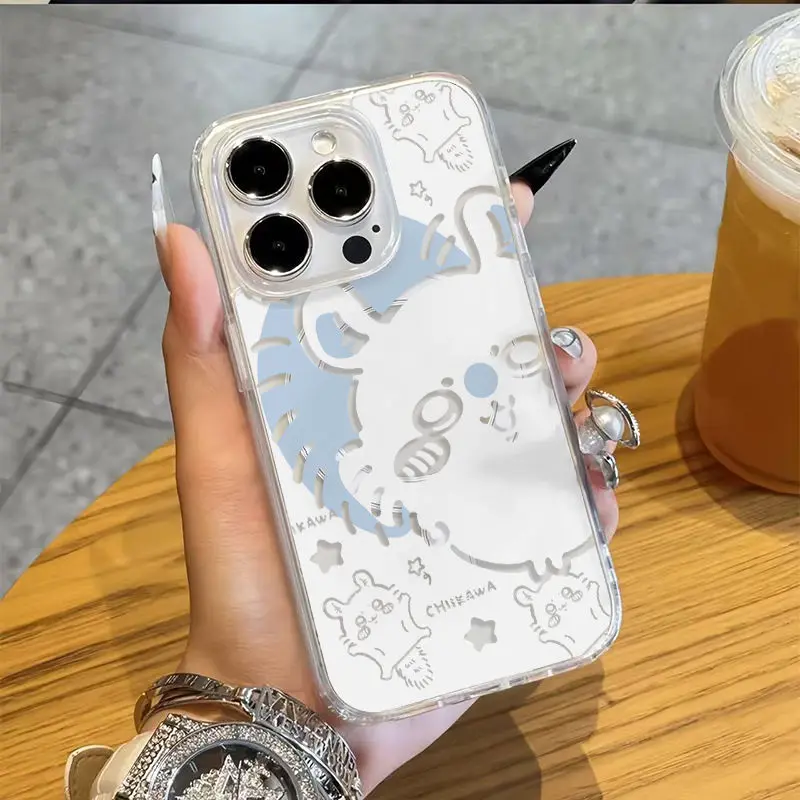 MINISO Chiikawa Momonga غلاف مغناطيسي شفاف IPhone16/15/14/13/12/11 حافظة هاتف محمول جديدة مضادة للسقوط Kawaii مقاومة للاهتراء #6