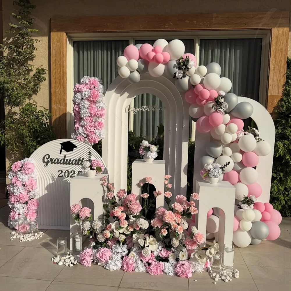 

FSDKX Birthday Party Arch Backdrop Decoration Supplies Pvc Plinth Wedding Arch Pvc Stage Backdrop Stand