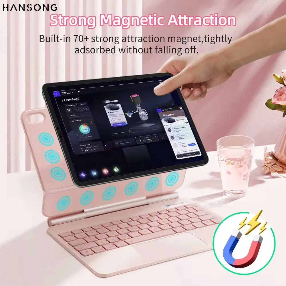 Magic Keyboard for iPad 11 M2 2024 M3 2025 Air 4 5 10.9 Case Multi-touch Trackpad Smart Keyboard