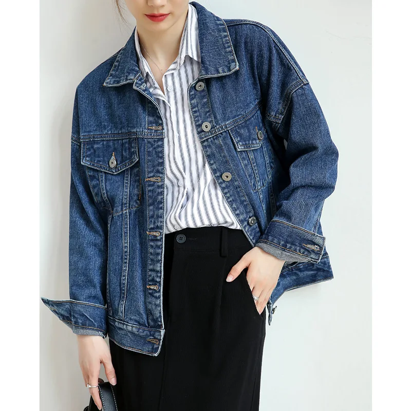 المرأة الزرقاء خمر، الربيع والخريف نمط كوري جديد فضفاض متعدد الاستخدامات Ins الاتجاه ملابس خارجية #3