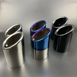 2pcs Car-styling Car Exhaust End Tip Pipe For Audi A5 Inlet 88mm Stainless Steel Muffler Tail Throat Decoration Accessories