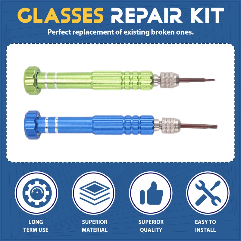 

N84R Eyeglass Repair Kit With 10 Magnetic Screwdriver Tips, For Watch Phone Laptop Jewelry Electronic