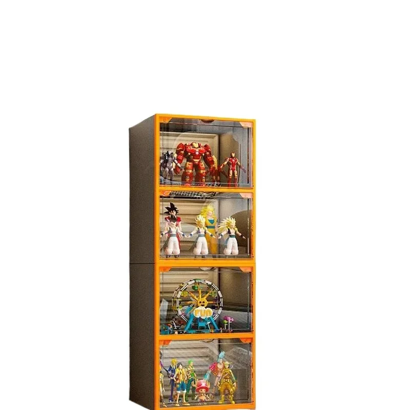 Display cabinets, toy storage ornaments, transparent shelves in building blocks