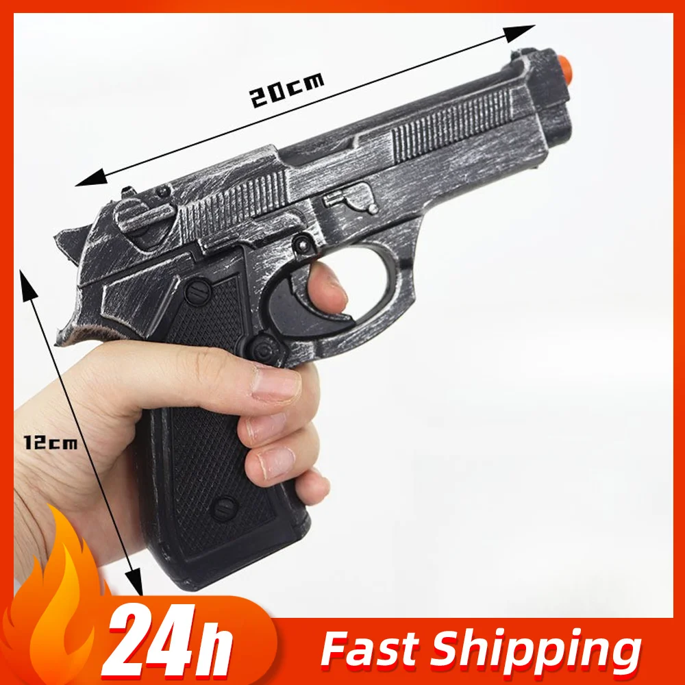 20 سنتيمتر لعبة الطرفية مسدس لعبة بولي الأسلحة الأسلحة نموذج مقلد لينة المطاط تأثيري الدعائم البنادق غير إطلاق الصبي هالوين تحصيل هدية