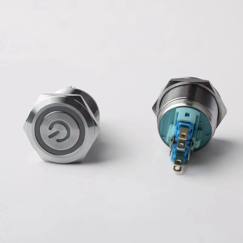 22mm Stainless steel  Metal Push Buttons Switch  12v PC on off Power Start Stop for Car Light Momentary without Fixation Mechani