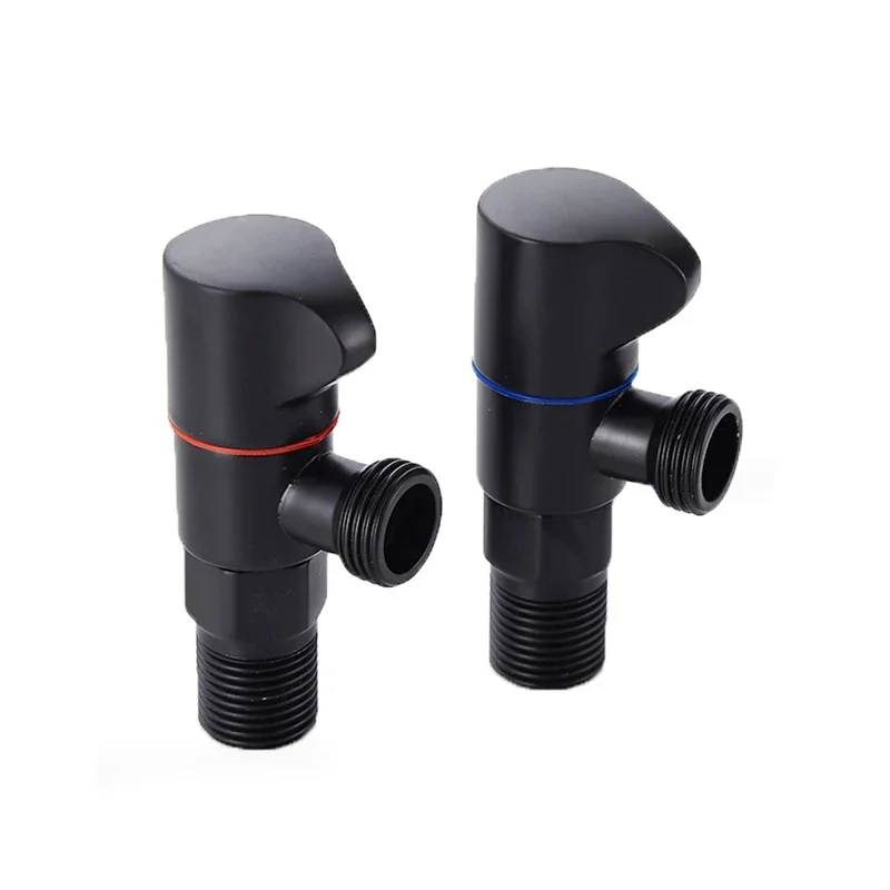 

Rotatable angle valve black hot and cold thickened triangle valve basin ceramic basin toilet water stop valve