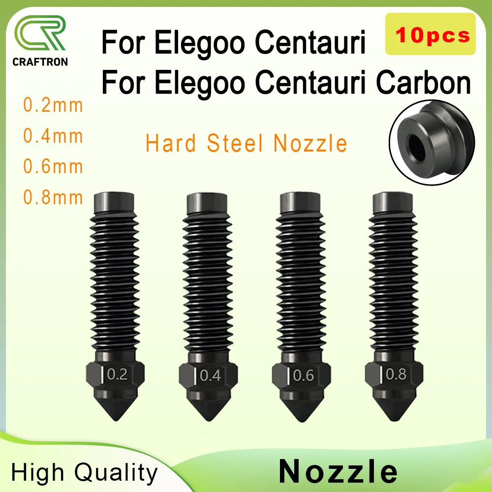 

For Centauri Carbon High-Speed Hardened Steel Nozzle 0.2/0.4/0.6/0.8 Size Nozzle For Elegoo Carbon Hotend 3D Printer Accessorie