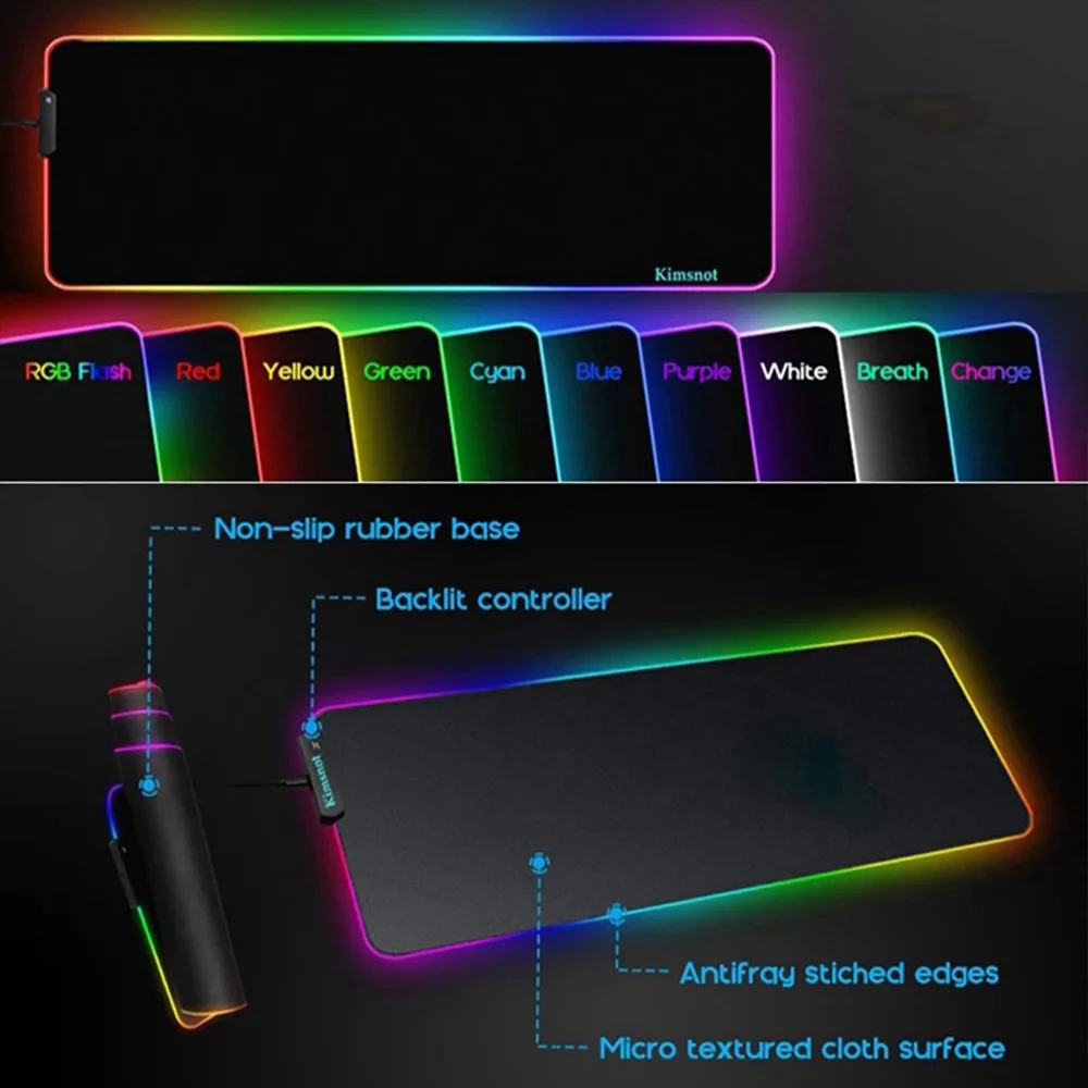 Imagem -06 - Rgb Trader Desk Pad com Gráfico Candlestick Colorful Glow Rug Backlight Led Light Mousepad Trading Stock Market