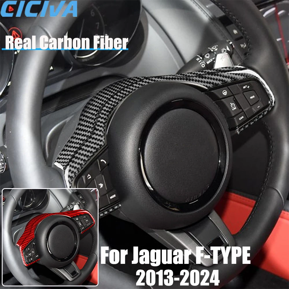 

Автомобильные аксессуары из настоящего углеродного волокна, чехол на руль, мягкая наклейка для Jaguar F-type 2013 2014 15 16 17 18 19 20 21 22 23 24