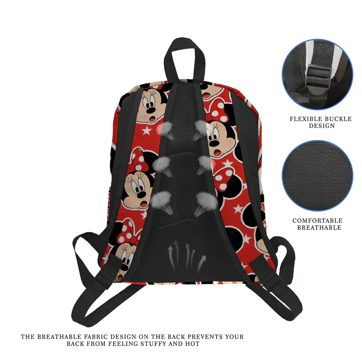 1pc Disney Minnie Backpack, Fashionable and Simple, Unisex, Large Capacity, High-Quality Gift