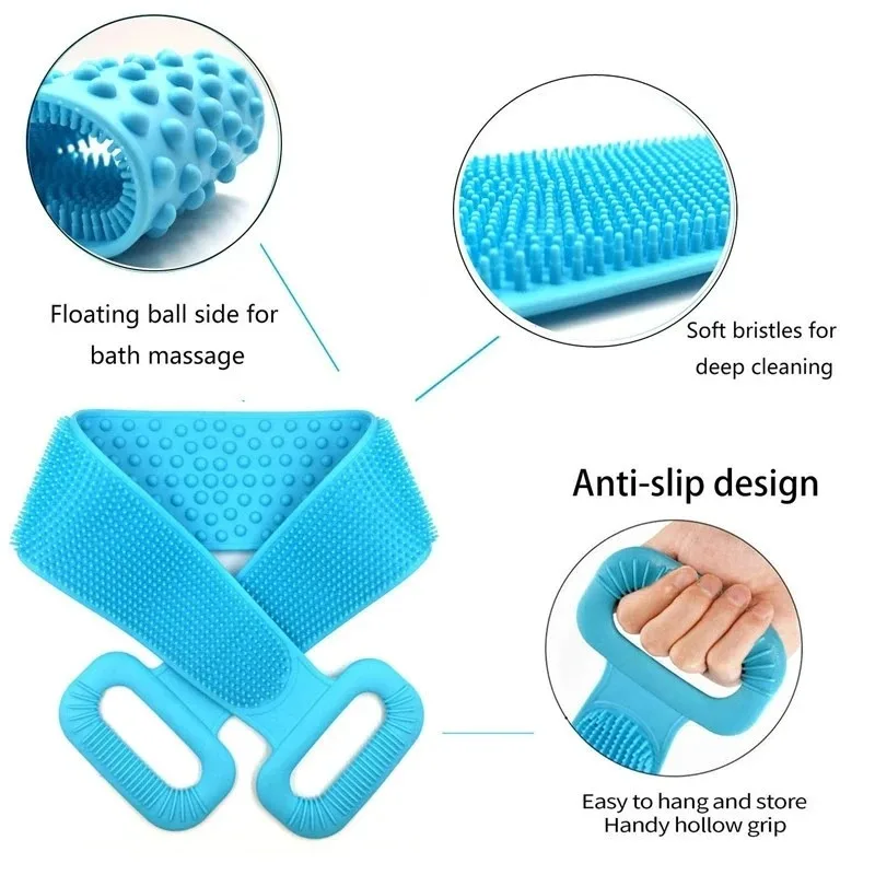 Silicone Body Brush Exfoliating Sponge Shower Back Brush Bath Scrub Clean Tool for Bathroom Stain Removal Bath Accessories