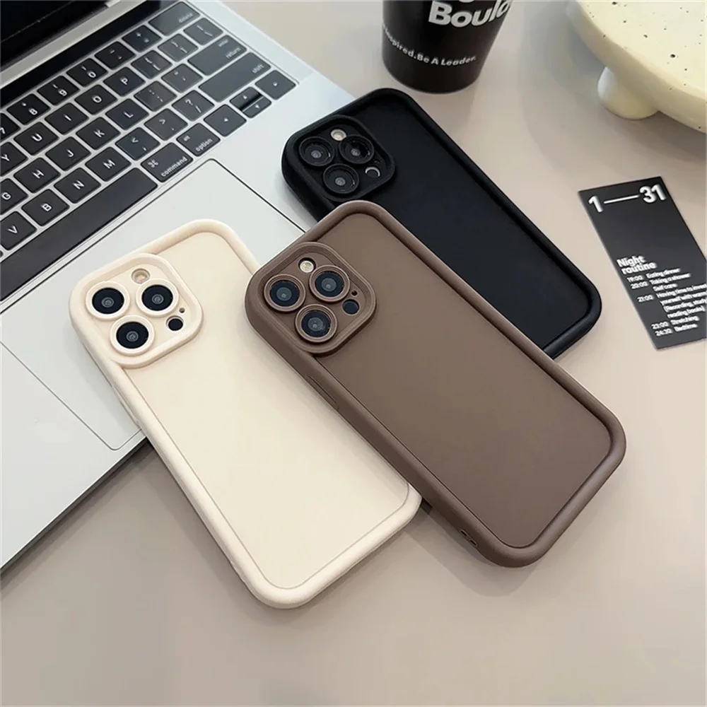 Luxury silicone Camera protection Phone Case For iPhone 11 12 13 14 15 16 Pro Max Plus mini XR XS 7 8Plus Shockproof Bumper case - náhled 6