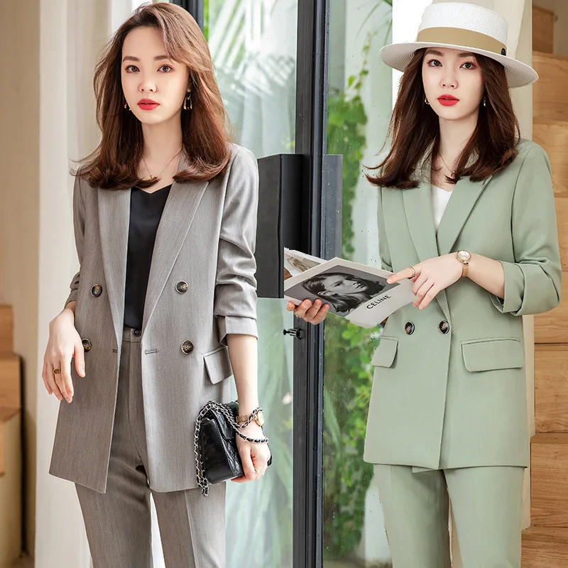 Beige Houndstooth Casual Suit Jacket Women's 2023 Mid-Length Autumn and Winter Fashion Temperament Goddess Style Suit Top