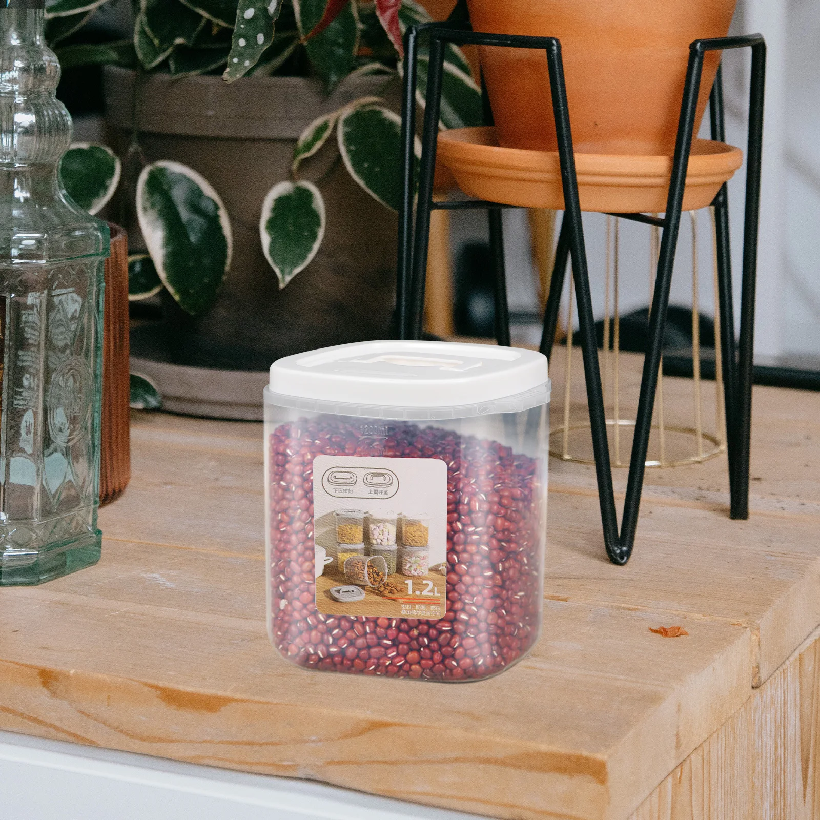 

Kitchen Storage Canister Airtight Rice Container 10 Lbs For Tea Coffee Beans Dry Food Grain Storage Jar Pantry