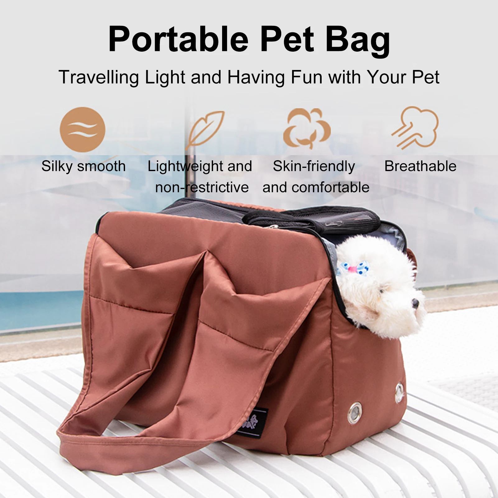 Portable Cat Bag Breathable Pet Bag Outing Shoulder Bag Winter Warm Pet Carrier Comfortable Ventilation for Small Dogs and Cats