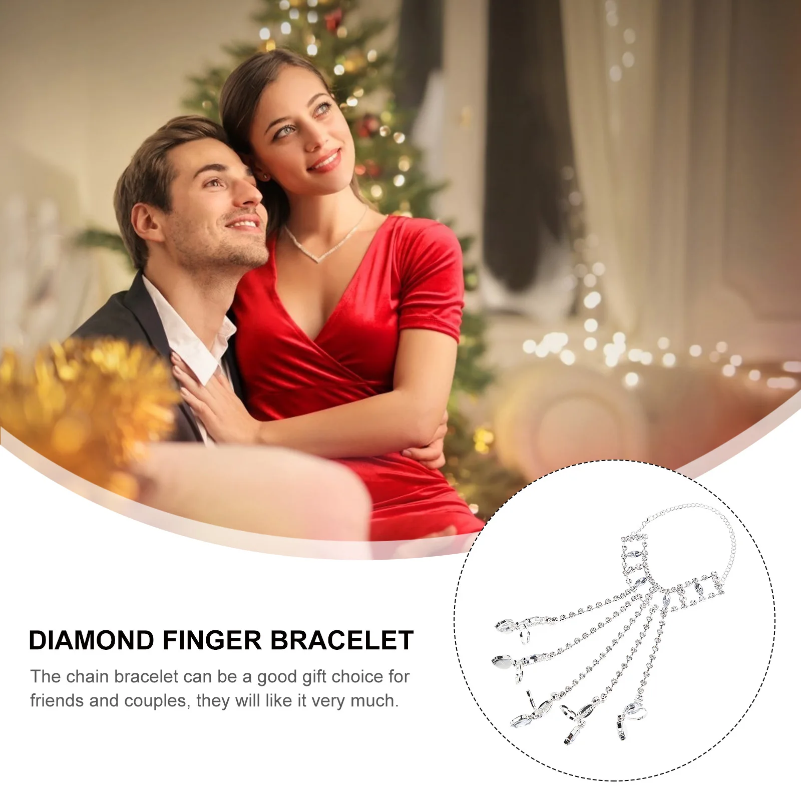 

Hand Chain Bracelet For Women Alloy Rhinestone Finger Jewelry Gift Chain Bracelet For Teen Girls Durable Hand