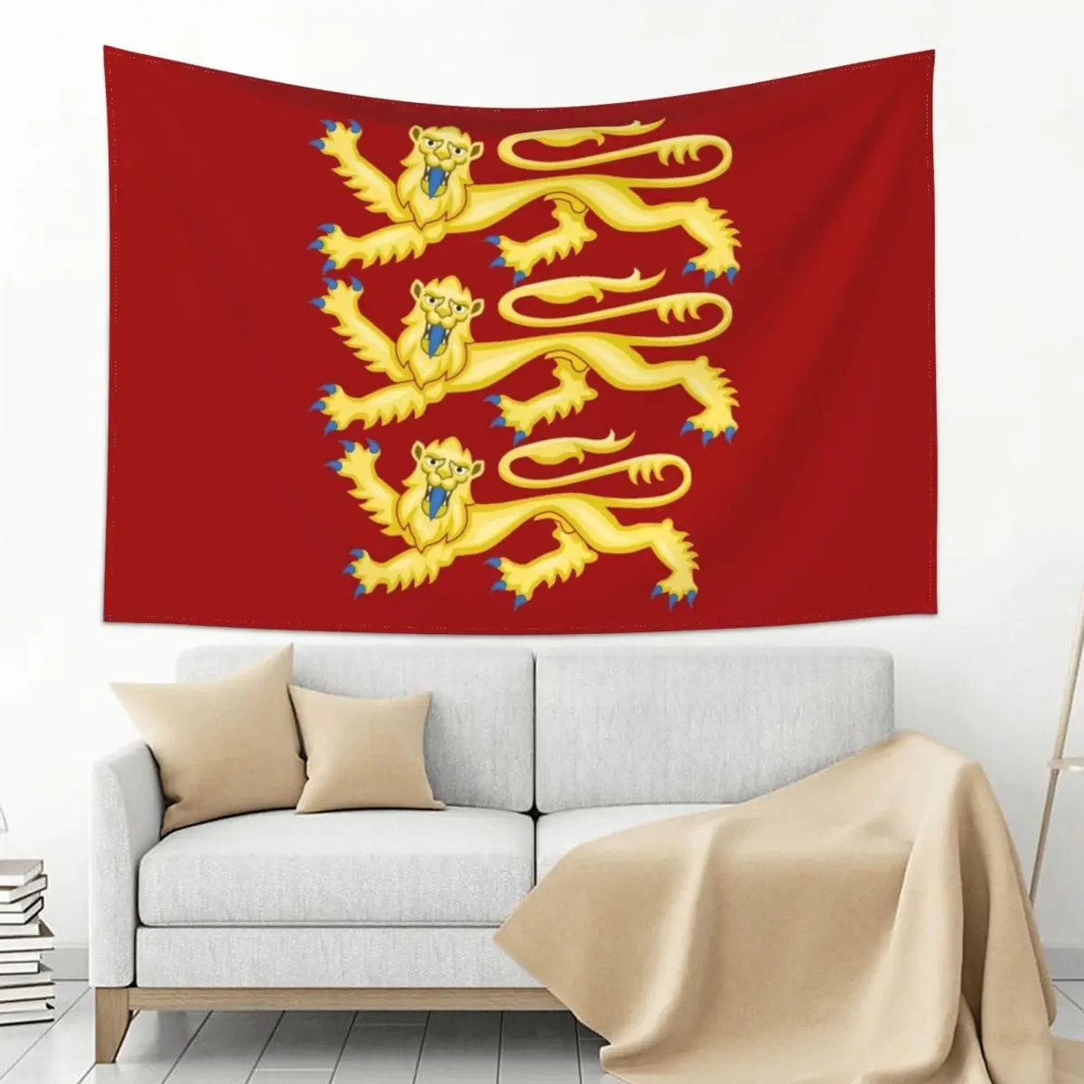 

English Lions from Coat of Arms Tapestry Decoration Wall Aesthetic Room Decorations Aesthetic Room Decoration Tapestry