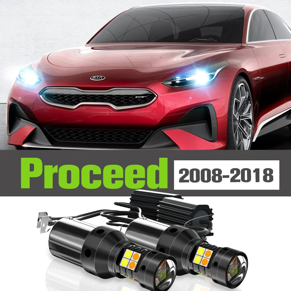 

2x LED Dual Mode Turn Signal+Daytime Running Light DRL Accessories Lamp For Kia Proceed 2008-2018 2011 2012 2013 2014 2015 2016