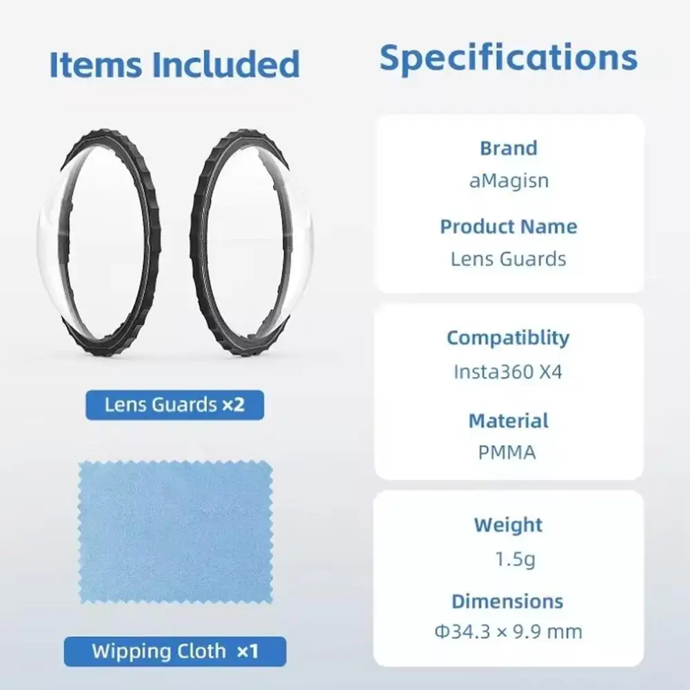 غطاء حماية للعدسة لـ Insta360 X4 يحمي العدسة من الخدوش ملحقات الكاميرا الرياضية المقاومة للخدش S2Q8