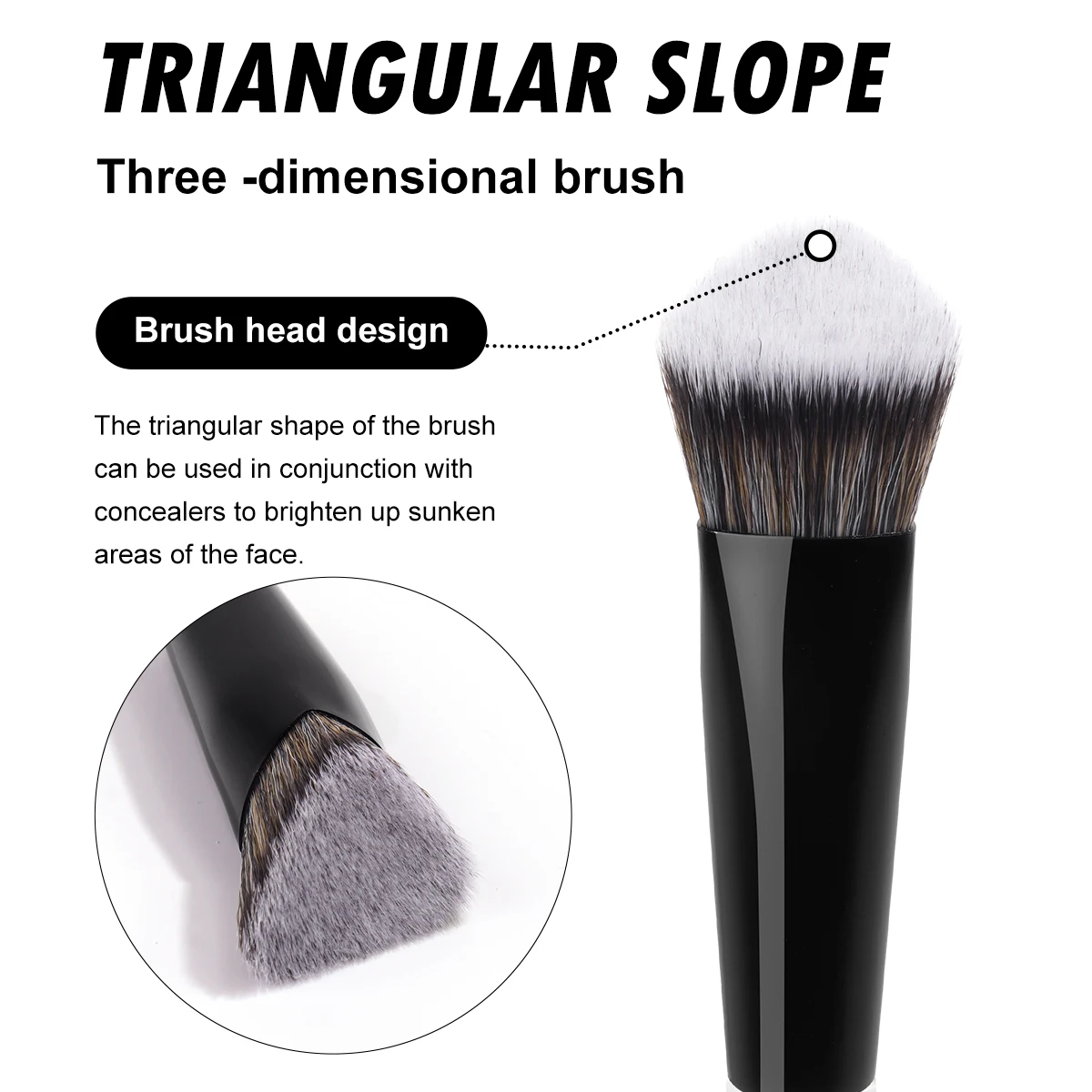 MAANGE 2本入り ディテールコンシーラーブラシ 三角スロープ 完璧な美しさ メイクアップ ブラッシュブラシ リキッドクリーム バフブレンド フェイス用