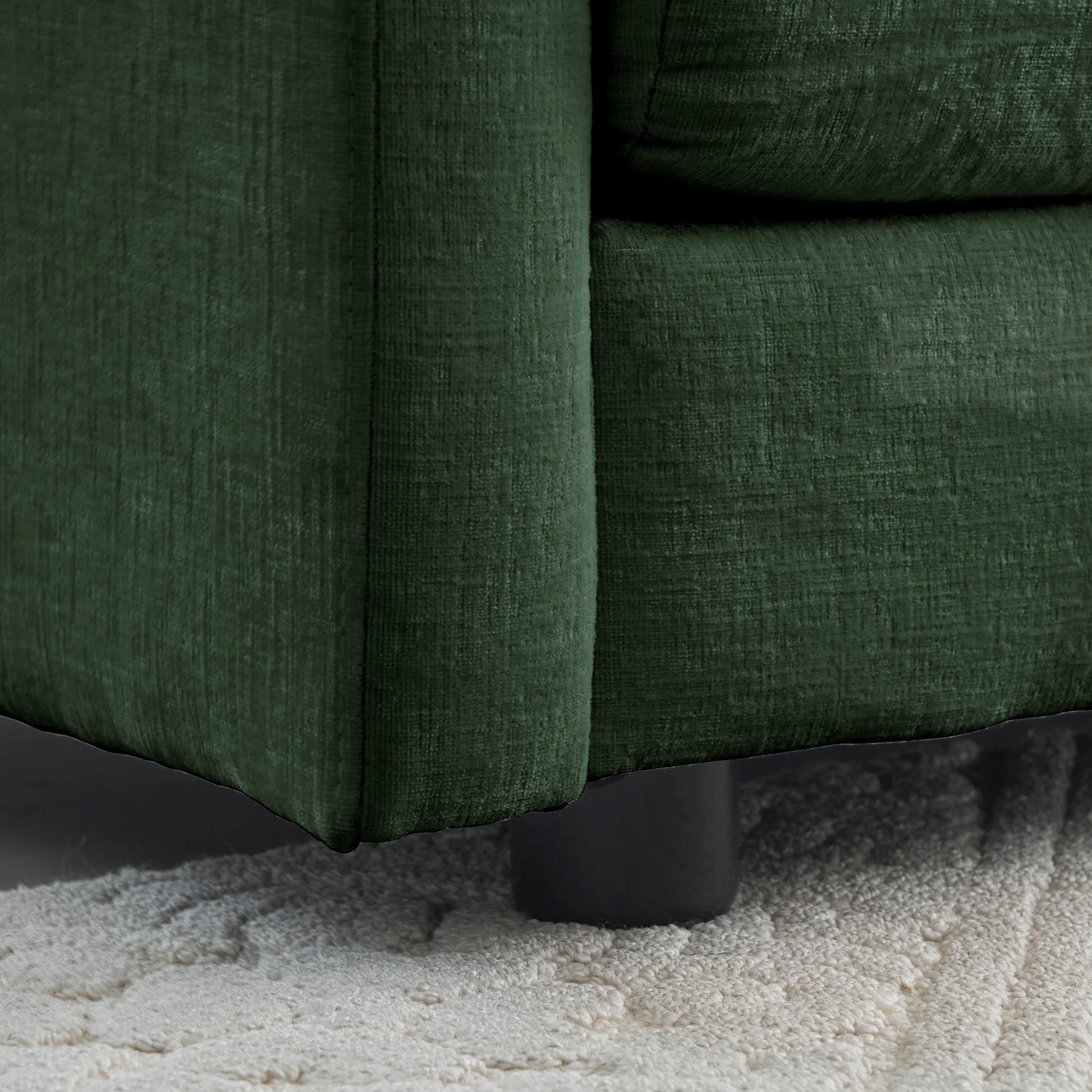 # Modern Eco-Friendly Chenille Fabric Ottomans Footrest For 1 Seater Sofas Green