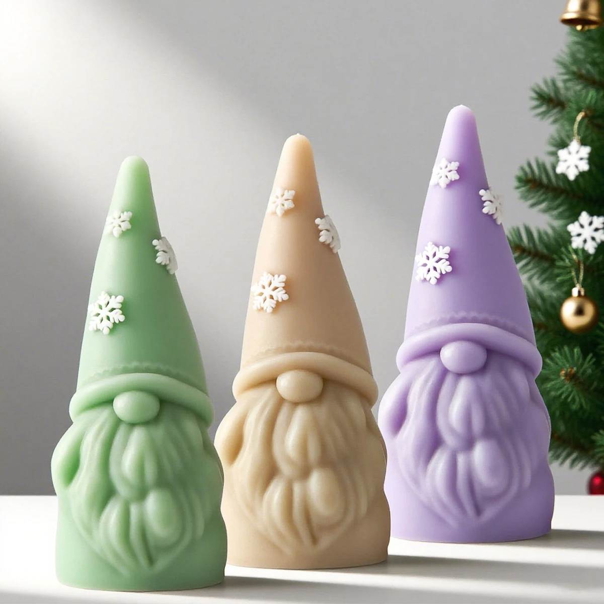 3D Silikon Zwerg Kerze Form Festival Weihnachten Schneeflocke Zwerg Gips Harz Form Bärtiger Alter Mann Weihnachten Künstlerische Wohnkultur