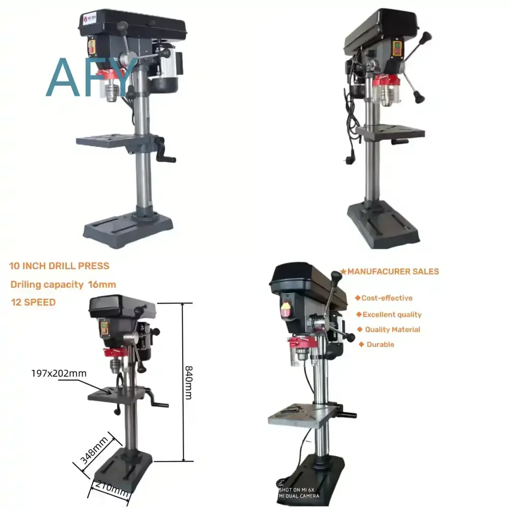 10inch Bench Drill Press for Industrial Use with Speed Regulation Multi Function Small Size for DIY Woodworking Metal