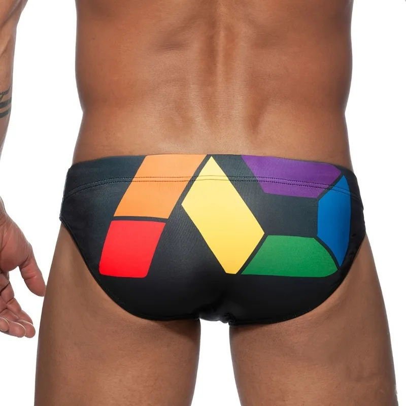 

Fashion classic wholesale cross-border foreign trade men's color block swimming beach triangle swimming trunks low waistD1532