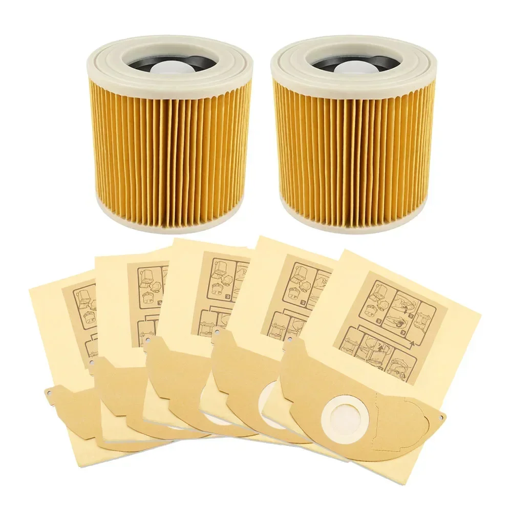 

Hepa Filters + Dust Bags for Karcher WD2250 A2004 A2054 MV2 WD2 Vacuum Cleaner Bags Replacement Spare Parts Accessories