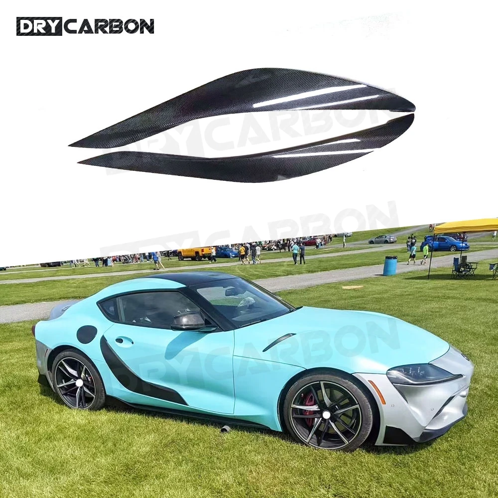 For Toyota Supra A90 Coupe 2 Door 2019 2020 Carbon Fiber Car Door Side Fender Vents Trims Frame Decoration Cover FRP