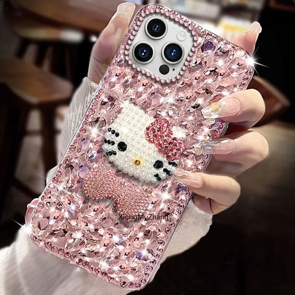 Hello Kitty Strass-Schleifen-Handyhülle für Nothing Phone 4A Pro 4B 3A Lite 3A Pro 3A 2A 3 2 1 CMF Phone 2 Pro 1 Diamant-Abdeckung Coque – Detail 7